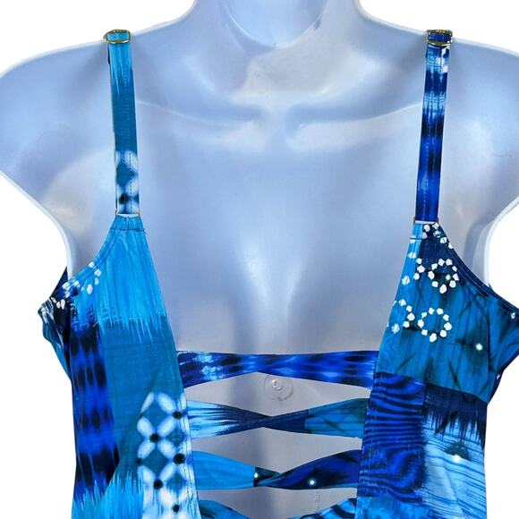 Bleu by Rod Beattie Too Hot to Handle Cutout One-Piece Swimsuit Women's 12 NWT - Picture 8 of 12